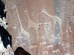 Engraving at Twyfelfontein Lodge, after the rock entrance